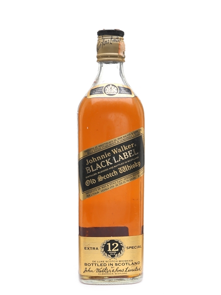 Johnnie Walker Black Label 12 Year Old Bottled 1980s - Wax & Vitale 75cl / 40%