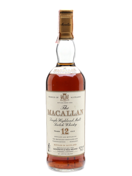 Macallan 12 Year Old Bottled 1980s - Giovinetti 75cl / 43%