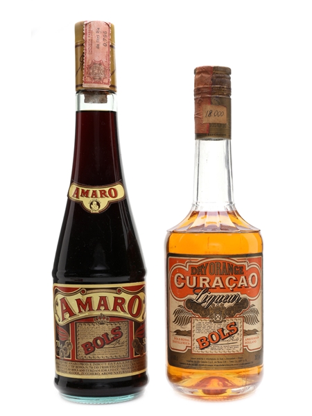 Bols Dry Orange Curacao & Amaro Bottled 1990s 2 x 70cl