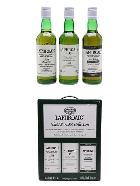 Laphroaig Collection 10 Year Old, 15 Year Old, 10 Year Old Cask Strength 3 x 33.3cl