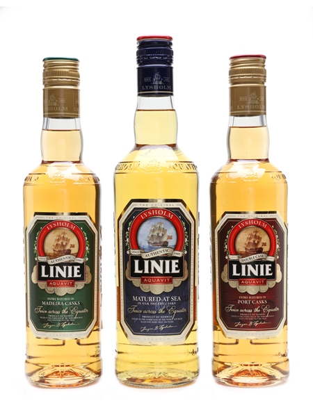 Linie Aquavit Madeira Cask, Port Cask, Sherry Cask 70cl & 2 x 50cl / 41.5%