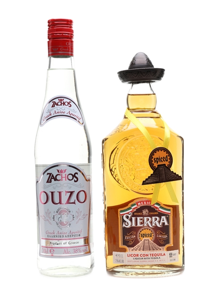 Sierra Tequila Liqueur & Zachos Ouzo  2 x 70cl