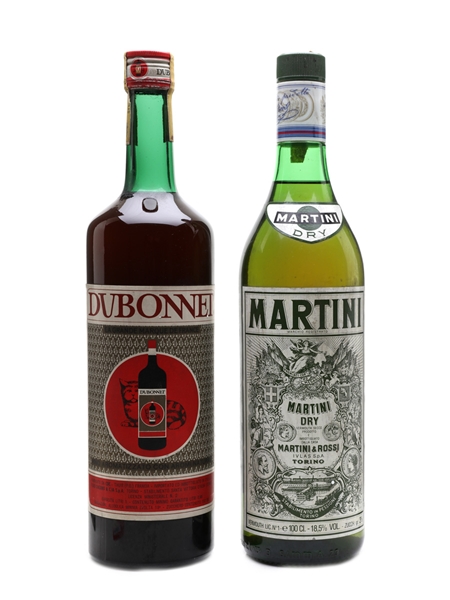 Martini & Dubonnet Bottled 1970s 2 x 100cl