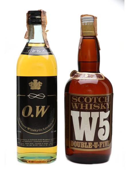 W5 & Oldmoor Whisky Bottled 1970s 2 x 75cl