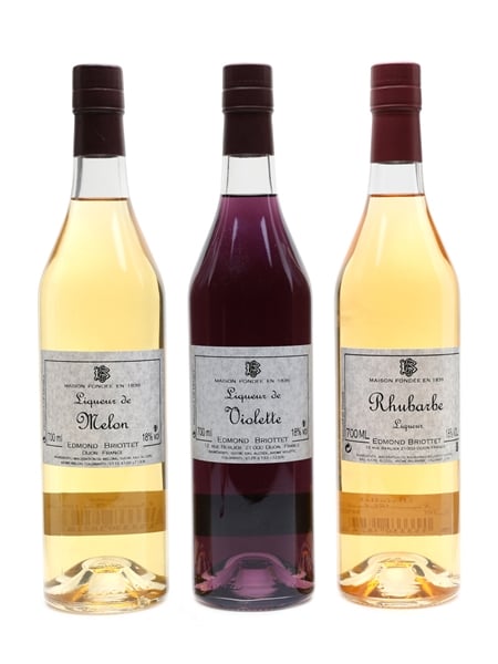 Briottet Liqueurs Liqueurs de Violette, Melon & Rhubarbe 3 x 70cl