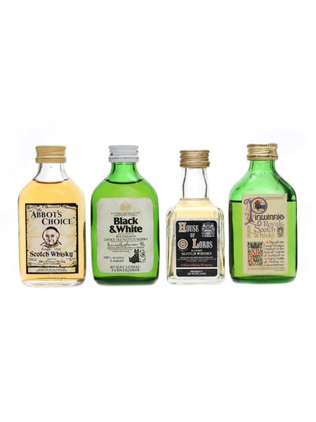 Assorted Blended Scotch Whisky Black & White. Pinwinnie, House Of Lords, Abbot's Choice 4 x 5cl