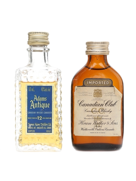 Adams Antique 12 Year Old & Canadian Club  2 x 5cl