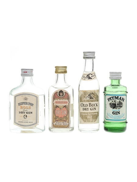 Bols, Canastel, Old Buck, Pitman Gins Of The World 4 x 5cl