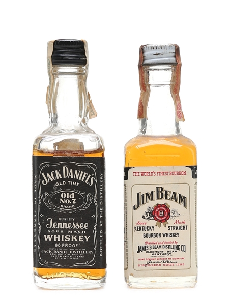 Jack Daniel's & Jim Beam Bottled 1960s-1970s 4.7cl & 5cl