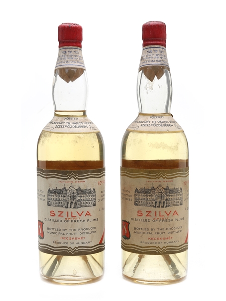 Szilva Plum Brandy Bottled 1950s 2 x 75cl / 40%