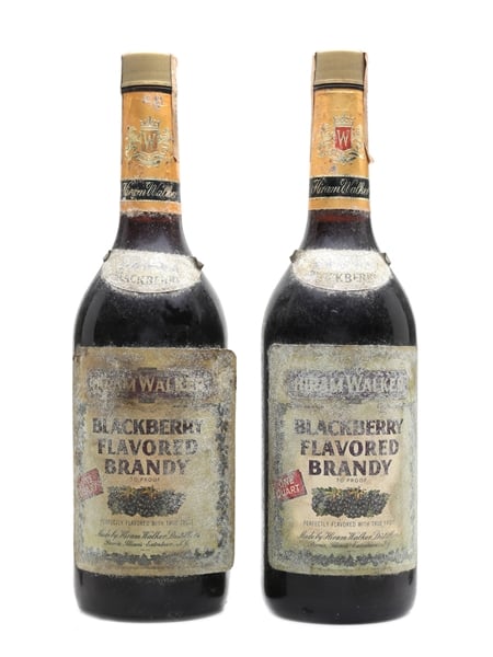 Hiram Walker Blackberry Flavoured Brandy Bottled 1970s 2 x 94cl / 35%