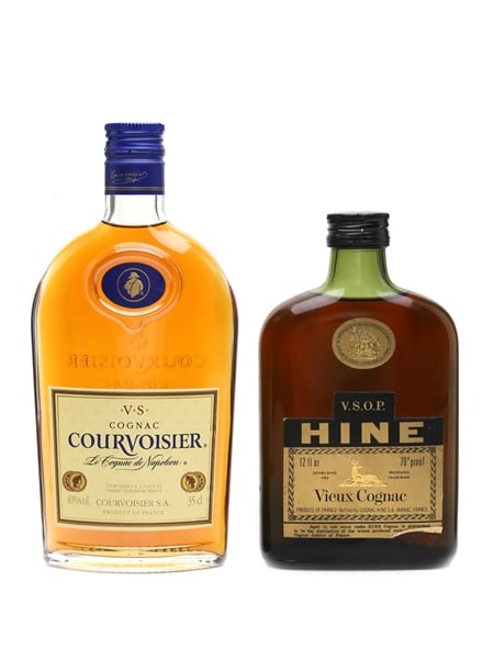 Courvoisier & Hine Cognac Bottled 1970s & 1990s 2 x 35cl / 40%