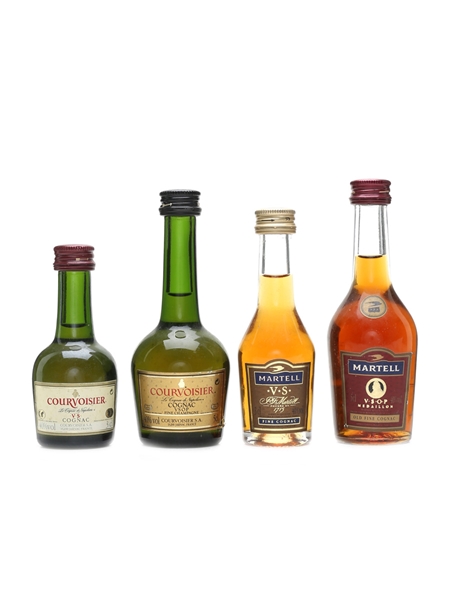 Courvoisier & Martell Bottled 1980s 4 x 3cl-5cl / 40%