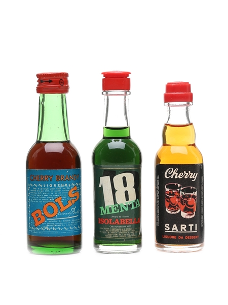 Cherry & Mint Liqueurs Bols, Isolabella, Sarti 3 x 2.3cl-5cl