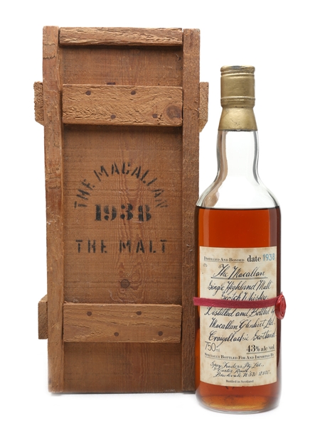 Macallan 1938 Handwritten Label Bottled 1980s - Bottle number 9 75cl / 43%