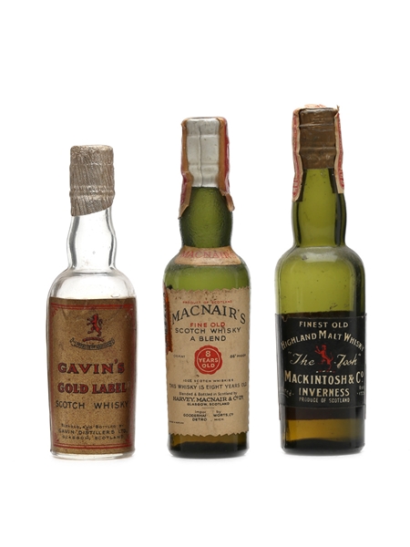 3 x Blended Scotch Whisky Miniature 