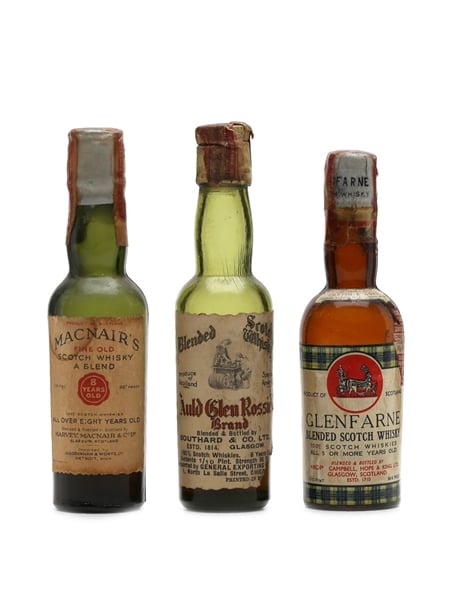 3 x Blended Scotch Whisky Miniature 