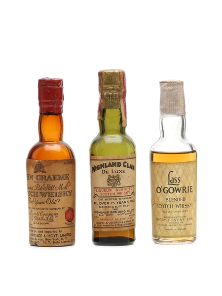 3 x Blended Scotch Whisky Miniature 