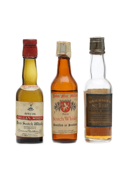 3 x Blended Scotch Whisky Miniature 