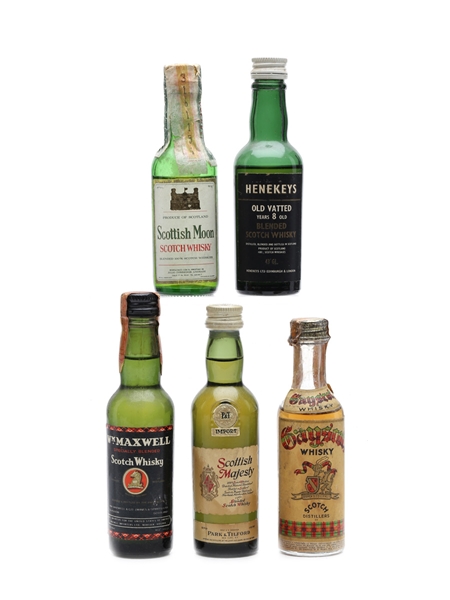 5 x Blended Scotch Whisky Miniature 