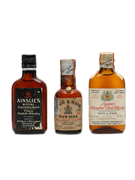 3 x Blended Scotch Whisky Miniature 