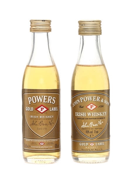 Power Gold Label Bottled 1980s 2 x 7.1cl / 40%