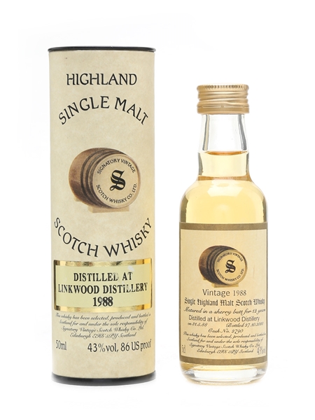 Linkwood 1988 12 Year Old - Signatory 5cl / 43%