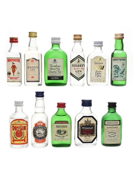 Assorted Gin Beefeater, Booth's, Gordon's, White Satin 11 x 4.7cl-5cl