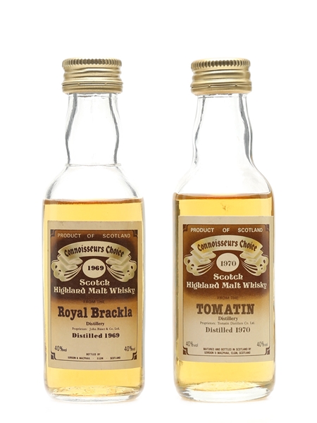 Royal Brackla 1969 & Tomatin 1970 Bottled 1980s - Gordon & MacPhail 2 x 5cl / 40%