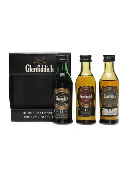 Glenfiddich Single Malt Collection 12, 15 & 18 Year Old 3 x 5cl / 40%