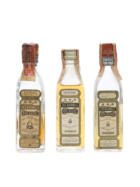 Old Bushmills Irish Whiskey 3 x Miniature 