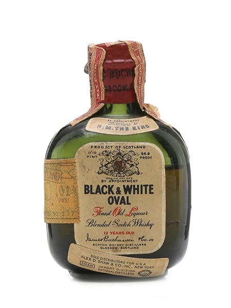 Black & White Oval 12 Year Old Bottled 1930s 5cl / 40%