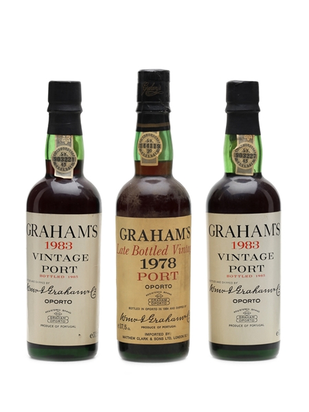 Graham's Porto 1978 & Two 1983 3 x 37.5cl 