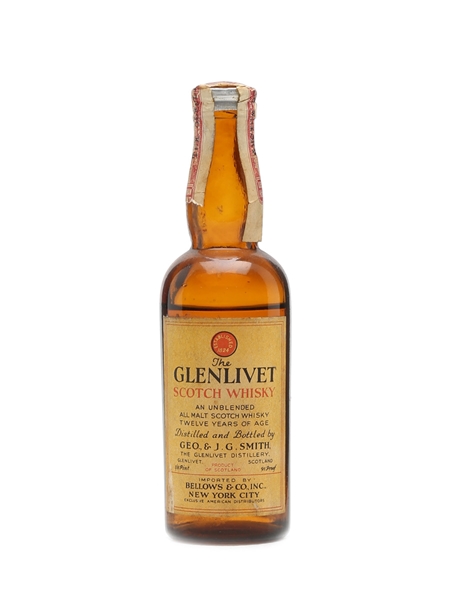 Glenlivet 12 Years Old Bottled 1940s Miniature