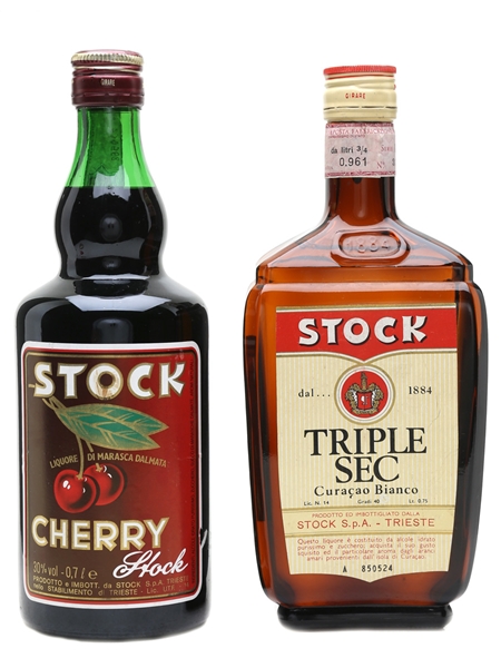 Stock Cherry & Triple Sec Bottled 1990s & 1960s 2 x 75cl