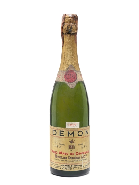 Nicolas Demon Vieux Marc De Champagne Bottled 1960s 75cl / 42%