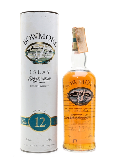 Bowmore 12 Year Old Bottled 1990s Screen Printed Label 70cl / 43%