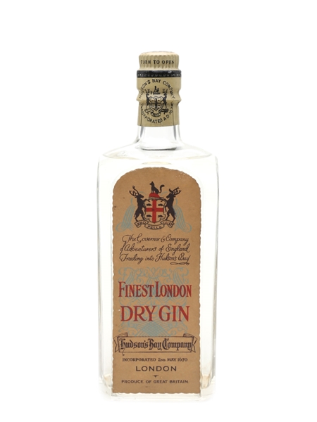 Hudson's Bay Finest London Dry Gin Bottled 1930s 75cl