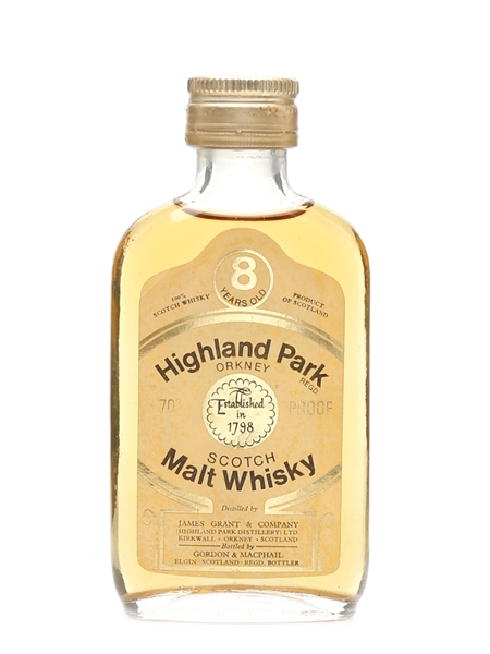 Highland Park 8 Year Old Bottled 1970s - Gordon & MacPhail 5cl / 40%