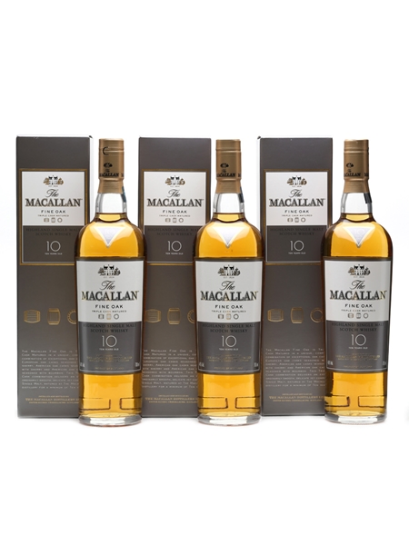 Macallan Fine Oak 10 Years Old 3 x 70cl 