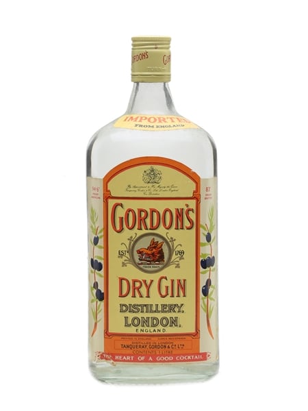 Gordon's Dry Gin Bottled 1970s-1980s 100cl / 47.3%