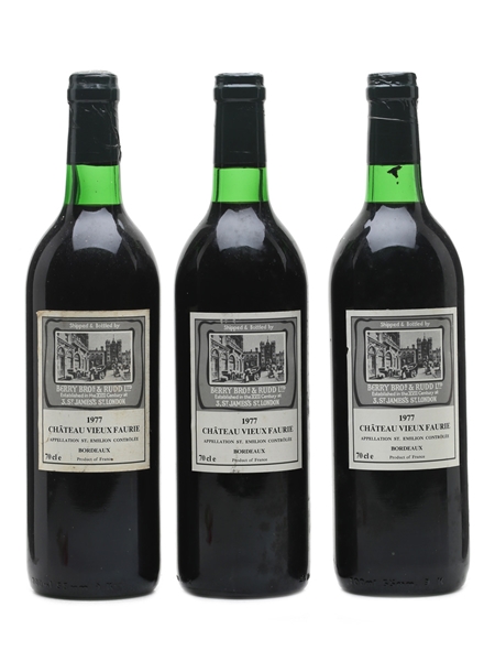 Chateau Vieux Faurie 1977 St Emilion - Berry Bros & Rudd 3 x 75cl