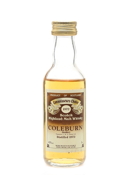 Coleburn 1972 Connoisseurs Choice Bottled 1980s - Gordon & MacPhail 5cl / 40%