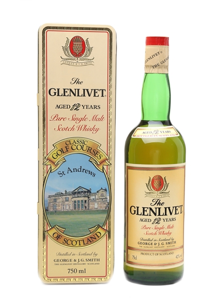 Glenlivet 12 Year Old Bottled 1980s - Classic Golf Courses St Andrews 75cl / 40%