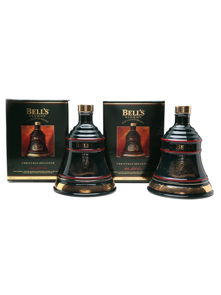 Bell's Christmas 1992 & 1993 Ceramic Decanters  2 x 70cl / 40%