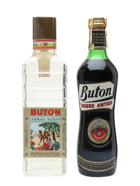 Buton Crema Cacao & Rosso Antico Aperitivo Bottled 1970s 2 x 75cl