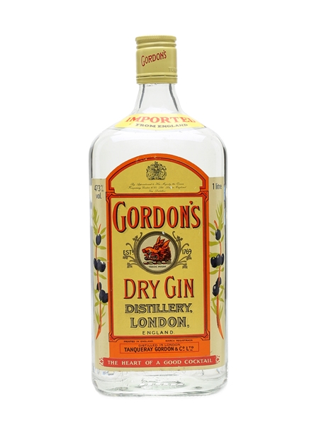 Gordon's Dry Gin Bottled 1980s 100cl / 47.3%