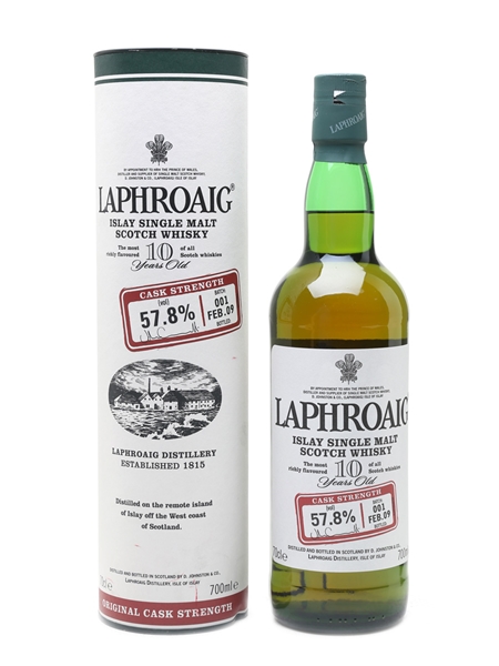 Laphroaig 10 Year Old Cask Strength Bottled 2009 - Batch 001 70cl / 57.8%