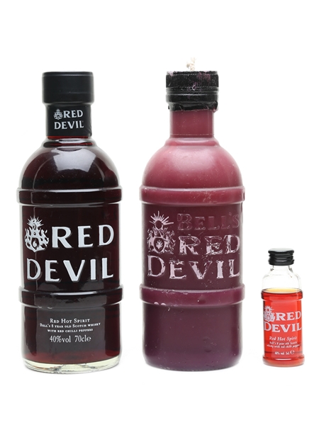 Bell's Red Devil With Candle & Miniature - Bottled 1990s 70cl & 5cl / 40%