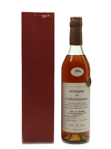 Dupeyron 1966 Armagnac Bottled for J C Rossi, Paris 70cl / 44.7%